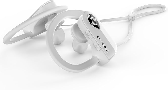 TREBLAB XR500 Bluetooth Running Headphones, IPX7 Waterproof, Noise Cancelling, Secure-Fit, Wireless Sport Earbuds with Mic