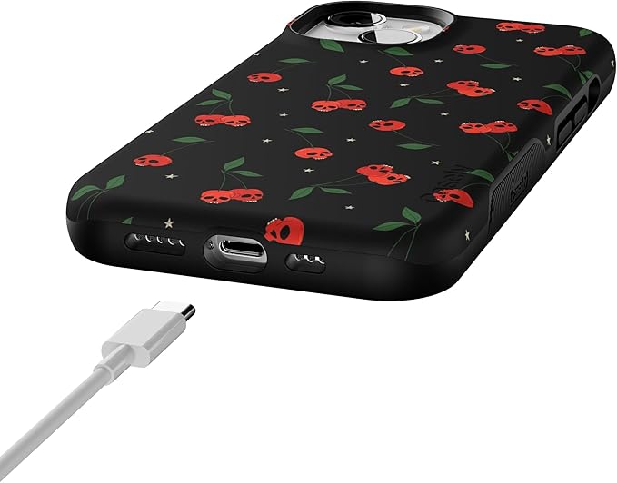 Casely iPhone 14 Case | Sweet Revenge | Cherry Skulls | Compatible with MagSafe | Bold Protective Design