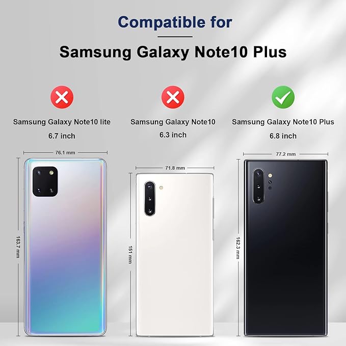 Jasonyu Flip Wallet Case for Samsung Galaxy Note 10 Plus,Leather Magnetic Folio Cover with Card Holder,Kickstand - TPU Shockproof Durable Protective Phone Case,Blue