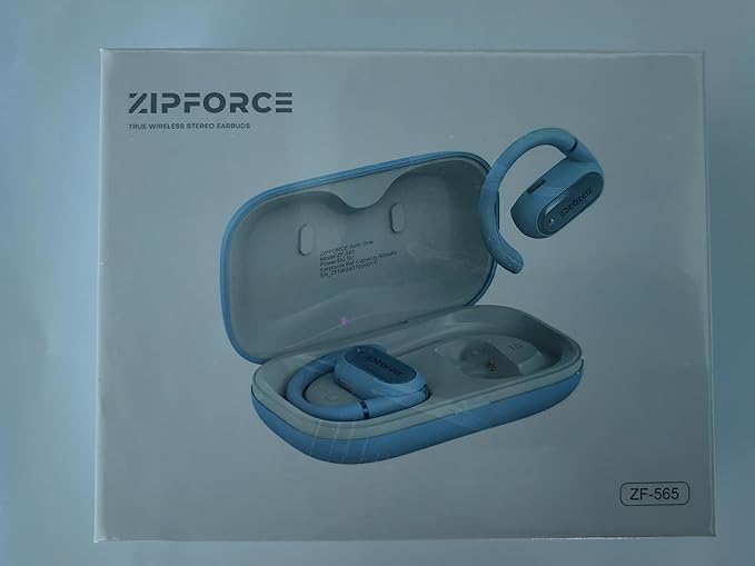 ZIPFORCE True Wireless Earbuds, Open-Ear Bluetooth 5.3 Headphones 4-Mics ENC Clear Call, OWS Bluetooth Earbuds Touch Control, IPX6 Waterproof TWS, Light-Weight Earphones