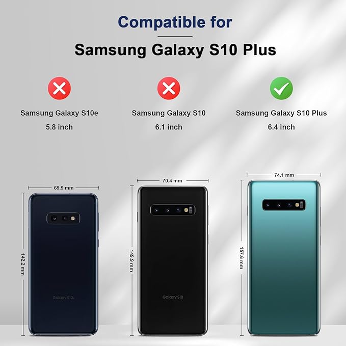 Jasonyu Flip Wallet Case for Samsung Galaxy S10 Plus,Leather Magnetic Folio Cover with Card Holder,Kickstand - TPU Shockproof Durable Protective Phone Case,Blue