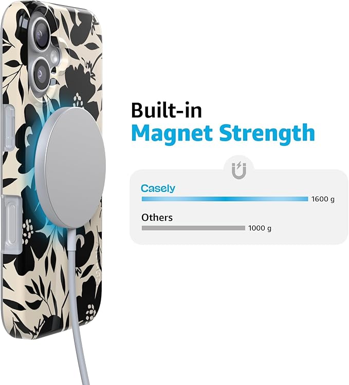 Casely iPhone 17 Case | Dark Fantasy | Contrast Floral | Compatible with MagSafe | Classic Ultra Slim Design