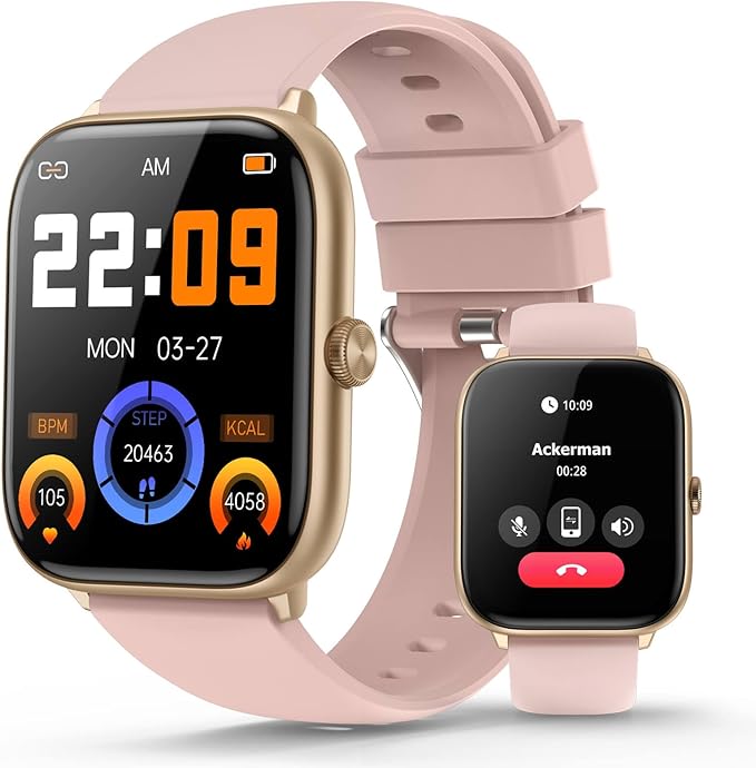 Smart Watches for Women with Blood Pressure, 2.06" AMOLED Touchscreen, 118 Sports Modes, Fitness Tracker with Heart Rate Sleep Blood Oxygen Monitor, IP68 Waterproof, Compatible with iPhone and Android