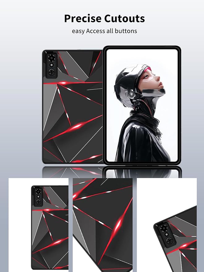 Case for REDMAGIC Astra Gaming Tablet 9.06inch,NOUKAJU Tablet Protection Case,Drop-Resistant,Anti-Scratch,Protection Cover for REDMAGIC Astra(Black-Red)