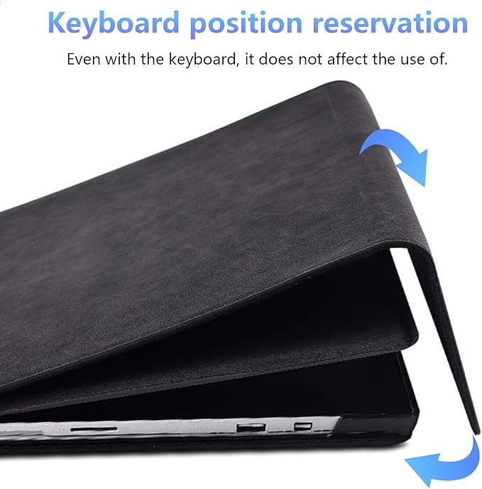 Case for 10-inch Microsoft Surface Go 4/3/2/1, Multiple Angle Viewing, Stylus Holder, Light Heat Dissation, Compatible with Type Cover Keyboard, Black