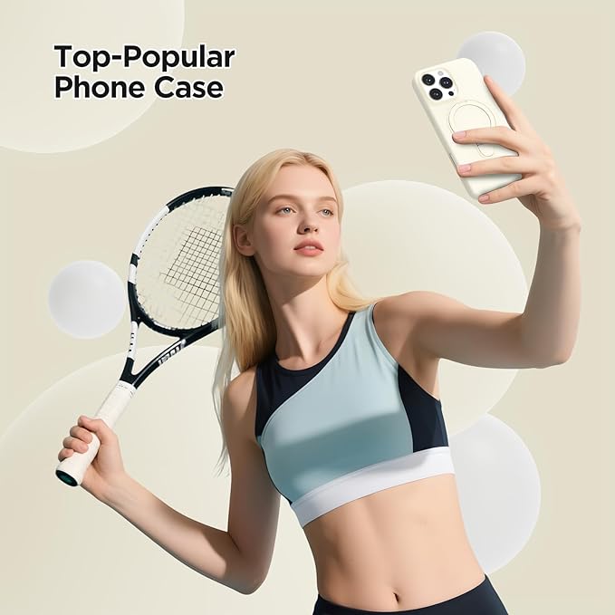 Magnetic Stand for iPhone16 Pro Case with Kickstand 【Lab-Certified Protection】【Not Yellowing】【Anti-Fingerprint】 Durable, Enhanced Grip, Slim，Antique White，iPhone 16 Pro 6.3"