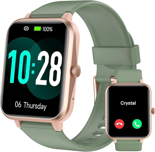 GRV Smart Watch for iOS and Android Phones (Answer/Make Calls), Watches for Men Women IP68 Waterproof Smartwatch Fitness Tracker Watch with Heart Rate/Sleep Monitor Steps Calories Counter (Green)