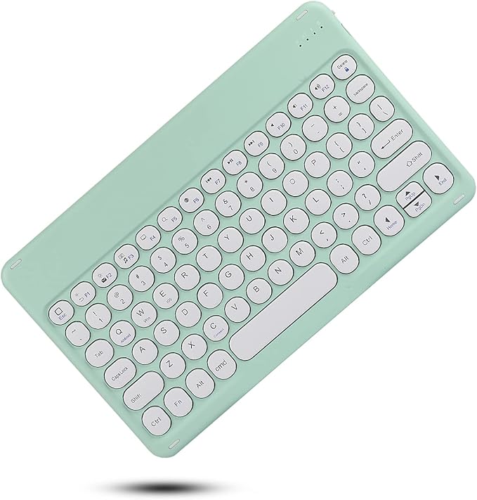 HENGHUI Keyboard Case for Galaxy Tab S6 Lite 10.4 inch Keyboard Case Cute Round Key Color Keyboard Wireless Detachable BT Keyboard Cover with S Pen Holder (MintGreen)