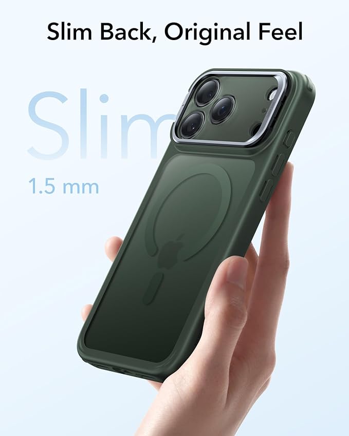 ESR for iPhone 17 Pro Max Case with Stand, Camera Control Cover Compatible with MagSafe, Military-Grade Drop Protection Magnetic Phone Case, Scratch-Resistant Back Cover,Frosted Green