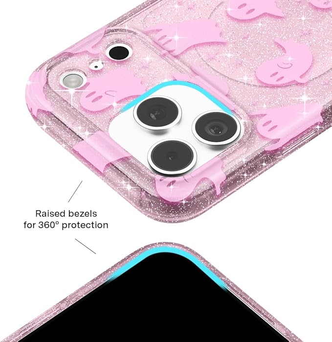 VELVET CAVIAR Case for iPhone 17 Pro | Compatible with MagSafe | 10ft Drop Tested | Protective Halloween Cases | Ghosted Pink Glitter