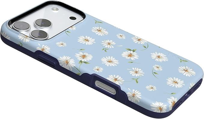 Casely iPhone 17 Pro Case | Daisy Daydream | Baby Blue Floral | Compatible with MagSafe | Bold Protective Design