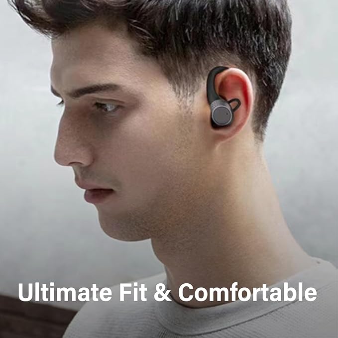 AX9 Pro Wireless Over Ear Earbuds 10H Single Playtime with Power Display, IPX6 Waterproof Wireless Earbuds Running Comfortable Premium Sound Gym Headphones (Black)