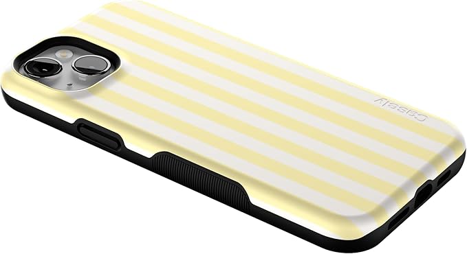 Casely iPhone 14 Case | Yellow Stripes | Sunday Best | Compatible with MagSafe | Bold Protective Design