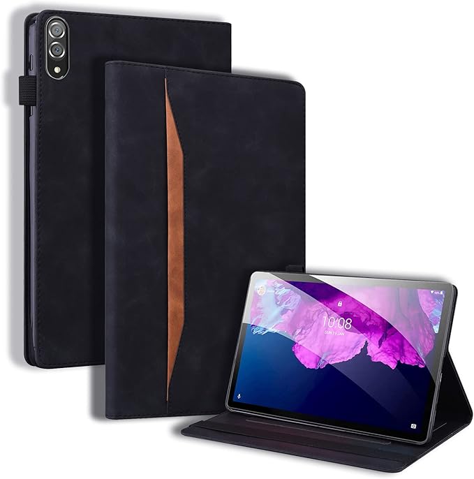 Case for Lenovo Tab P11 Pro (2nd Gen) / Tab P11 Pro Gen 2 11.2 inch Magnetic PU Leather Folio Stand Shell Cover Foldable Card Holder Multi-Angle Tab P11 Pro 2022 11.2",Black