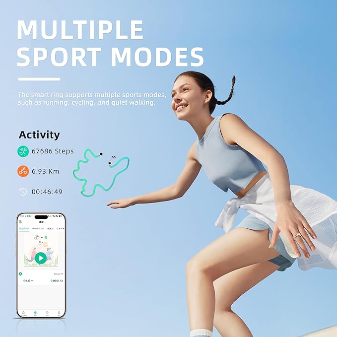 Smart Ring Health Tracker, for men and women, equipped with heart rate monitor, sleep tracker, 8 exercise modes, step counter, 5-7 days battery life, no subscription fee, IP68 waterproof R18 (8)