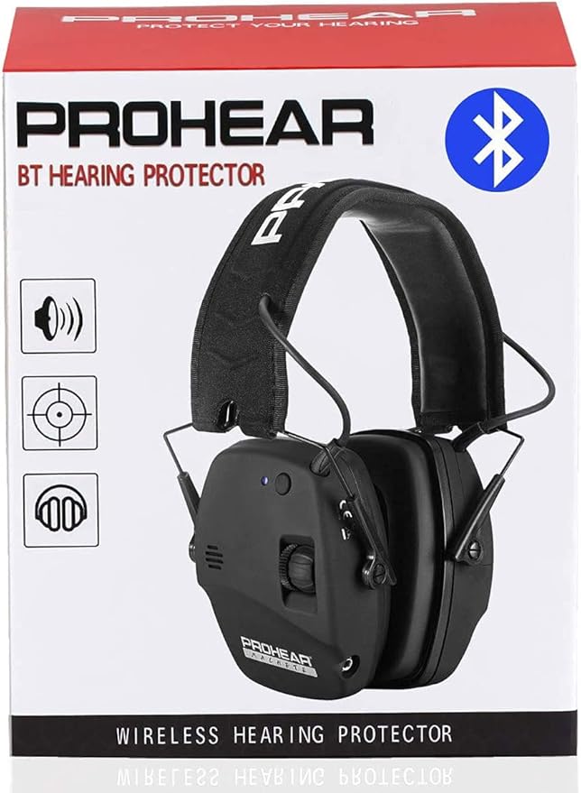 PROHEAR 030 Bluetooth 5.4 Electronic Shooting Ear Protection Earmuffs, Noise Reduction Sound Amplification Hearing Protector for Gun Range and Hunting