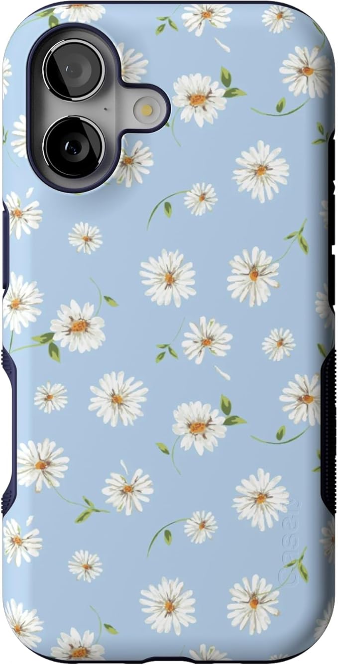 Casely iPhone 17 Case | Daisy Daydream | Baby Blue Floral | Bold Protective Design | Compatible with MagSafe