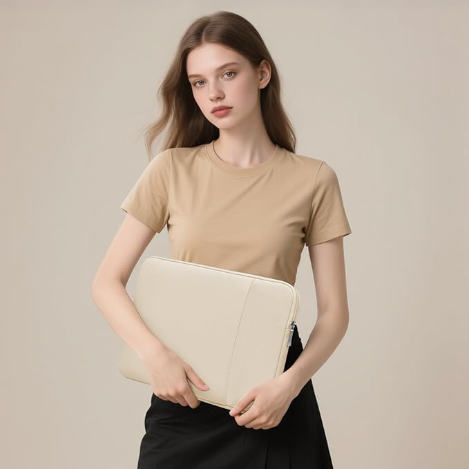 HYZUO 14-15 Inch Laptop Sleeve Bag Set for MacBook Air 15 M4/M3/M2, MacBook Pro 15, XPS 14/15 Plus, 15" Surface Laptop, Notebook Case for 14" HP Lenovo ThinkPad Asus Acer Huawei, Sand