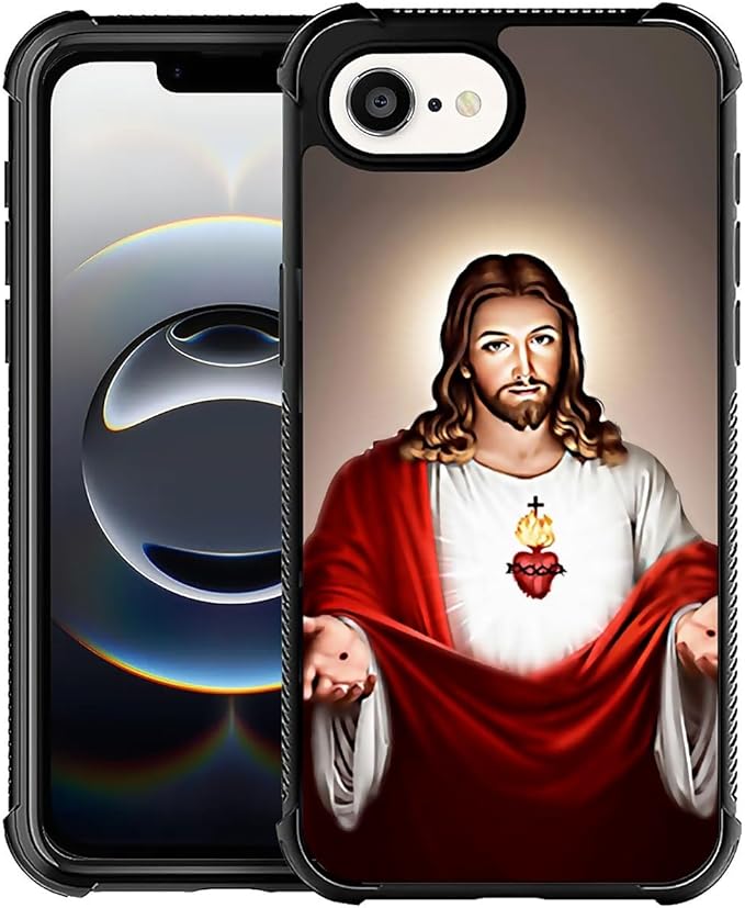 Compatible with iPhone 16e Case,Jesus Christ Phone Cover for Men/Women,Soft TPU Anti-Skid Thread and Four Corner Anti-Collision Protection Case Compatible with iPhone 16e 6.1inch