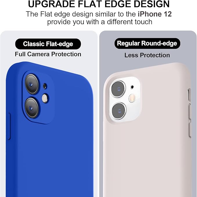 Vooii Compatible with iPhone 11 Case 6.1 inch, Soft Liquid Silicone with [Anti-Scratch Microfiber Lining] [Flat Edge] [Camera Protection] Shockproof Phone Case for iPhone 11 - Klein Blue