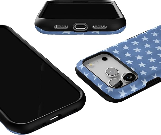 Casely iPhone 17 Pro Case | Coastal Blues | Denim Stars | Bold Protective Design | Compatible with MagSafe