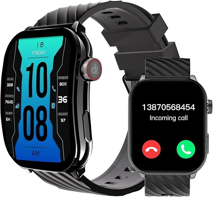 Smart Watch (Answer/Make Calls), 2.1" Curved AMOLED Screen Smartwatch for Men Women 100+ Sport Modes Fitness Watchs with Blood Oxygen/Sleep/Heart Rate Monitor, Smartwatch for Android & iPhone