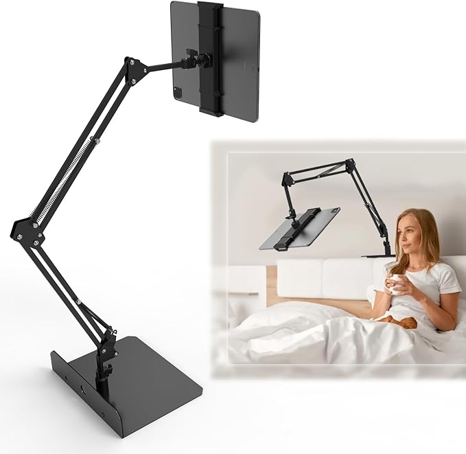 Phone and Tablet Stand for Home Office Desk、Bed、Sofa。Double Weight Base, Can Be Vertical, Hidden Clip.Adjustable Height, Angle, Suitable for Amazon Kindle Fire or 6-11 inch Device Accessories