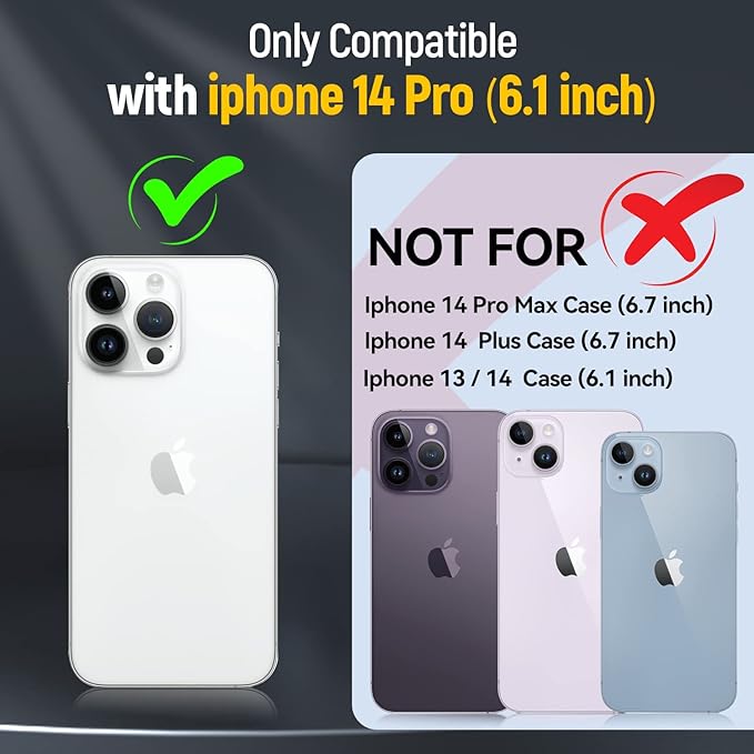 Phone Case for iPhone 14 Pro Case with Camera Cover, with Ring Holder Kickstand, with Magnetic Car Mount Function, for iPhone 14 Pro (Rose Gold)