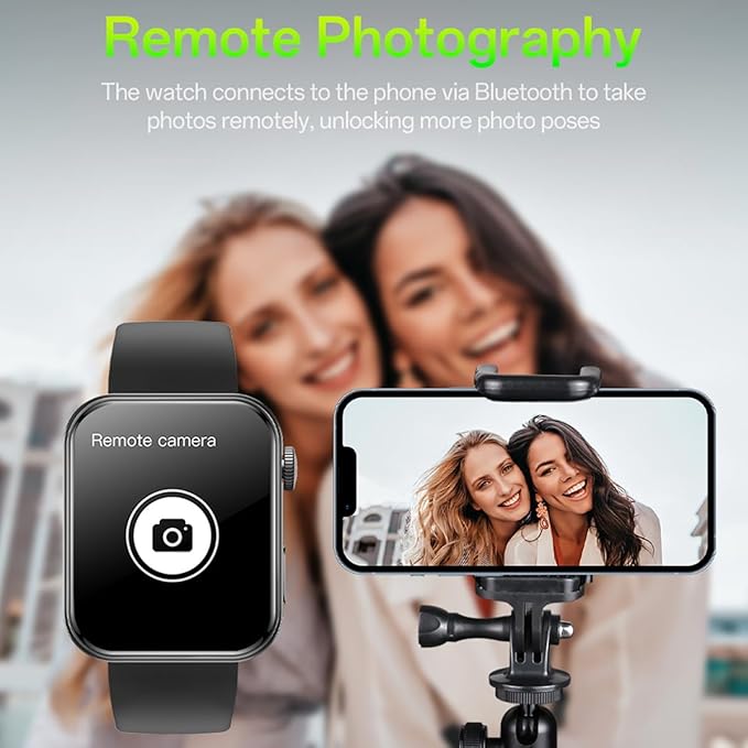 Smart Watches for Men Women (Answer/Make Calls), 1.91'' TFT HD Screen, 100+ Sports Modes Fitness Tracker, Heart Rate/Blood Oxygen/Sleep Monitor, IP67 Waterproof for Android/iOS, Black