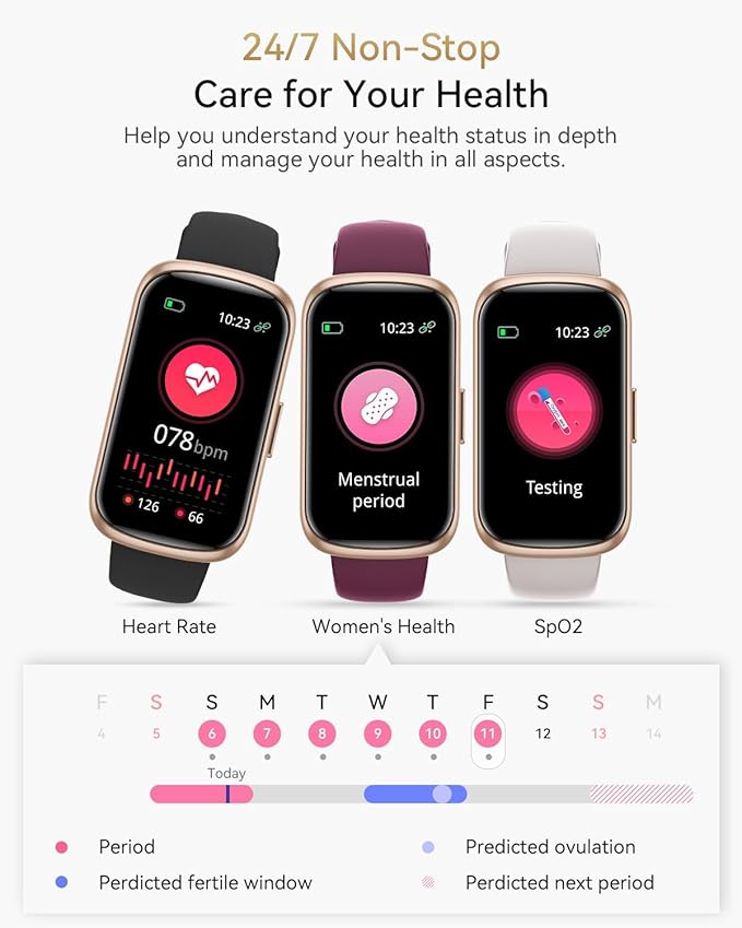Fitness Tracker Watch, Smart Watches for Women with Heart Rate/Blood Oxygen/Sleep Monitor, 20+ Sports Modes Fitness Watches for Women/Men, Activity & Step Tracker Smart Watch for Android/iOS Phones