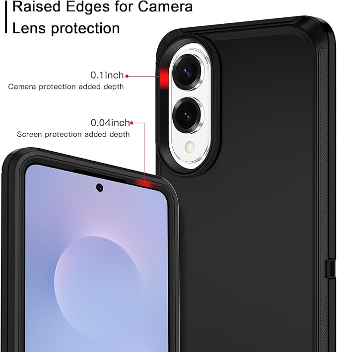 for Samsung Galaxy S25 Edge Case Heavy Duty Protective Shockproof Dropproof 3-Layer Full Body Protection [Without Screen Protector] Tough Rugged Case for Galaxy S25 Edge,Black