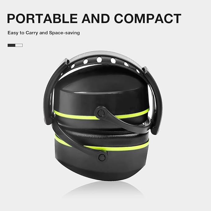LYSIAN Foldable Noise Reduction Earmuffs, Hearing Protection Safety Ear Muffs for Shooting, Workshop,Loud Security Events