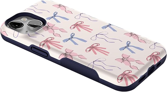 Casely iPhone 14 Case | Coquette Girlie | Pastel Bows | Compatible with MagSafe | Bold Protective Design