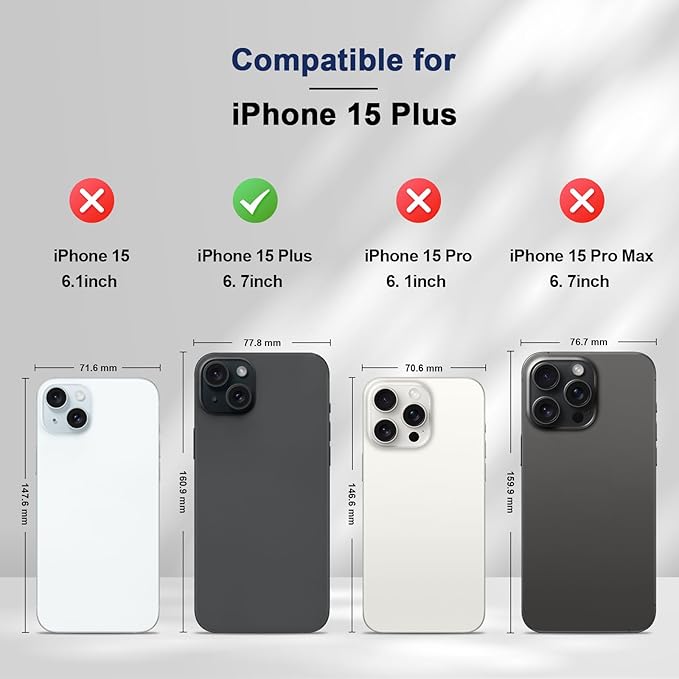 Jasonyu Flip Wallet Case for iPhone 15 Plus,Leather Magnetic Folio Cover with Card Holder,Kickstand - TPU Shockproof Durable Protective Phone Case,Blue