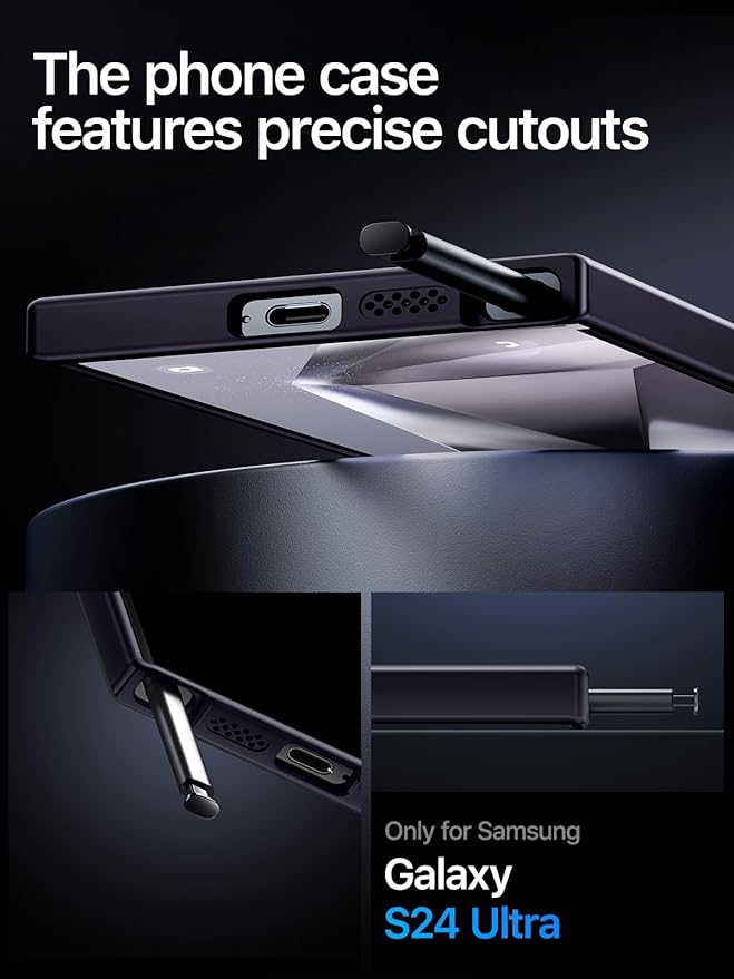 QTlier Phone case for Galaxy S24 Ultra& S25 Ultra- 360 Rotatable Magnetic Ring Stand, Military-Grade Protection, Raised Camera Frame (Purple, S24 Ultra)