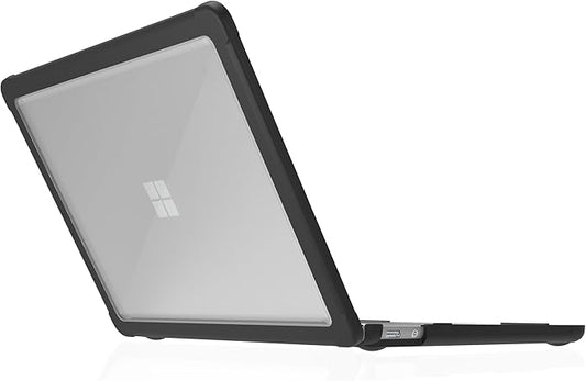 STM Dux Case for Microsoft Surface Laptop 13" (1st Edition) – Rugged Slim Protective Shell with Transparent Back, Non-Slip Feet, Open-Hinge Cooling, TPU Clip-On Design, Full Port Access - Black