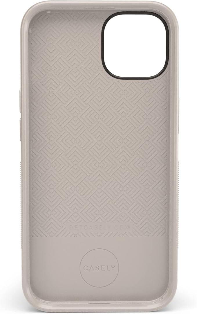 Casely iPhone 14 Case | Taupe on Nude | Neutral Solid Beige Aesthetic Cream | Compatible with MagSafe | Bold Protective Design