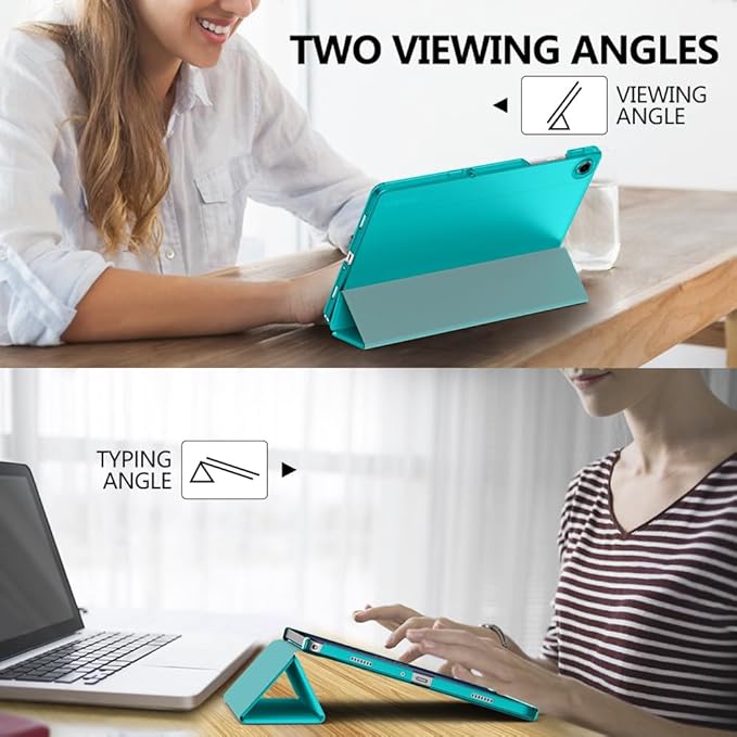 MoKo Case for Galaxy Tab A9+/A9 Plus 11 inch 2023, Slim Stand Protective Smart Cover with Hard PC Translucent Back Shell for Tab A9 Plus Tablet (SM-X210/X216/X218), Auto Wake/Sleep, Pagoda Blue