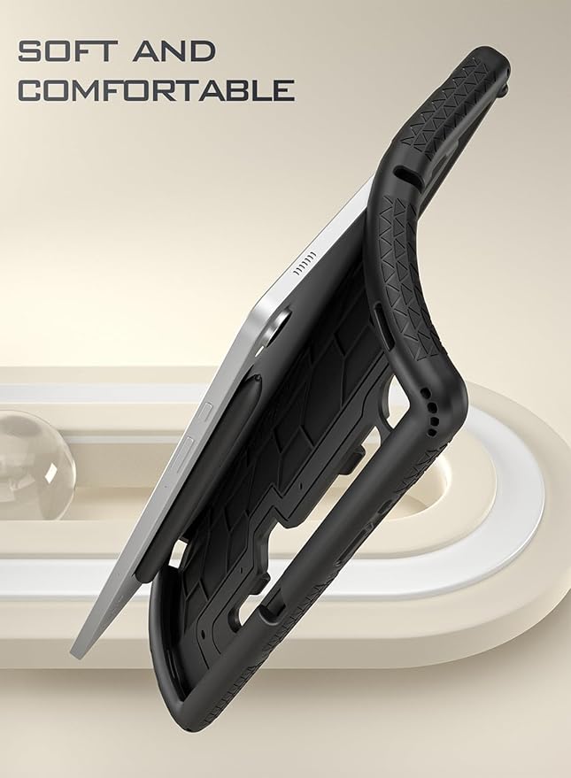 Poetic TurtleSkin Case for Samsung Galaxy Tab S9 (2023 Release) 11 inch Case with S Pen Holder, Heavy Duty Shockproof Kids Friendly Protective Silicone Cover, Black