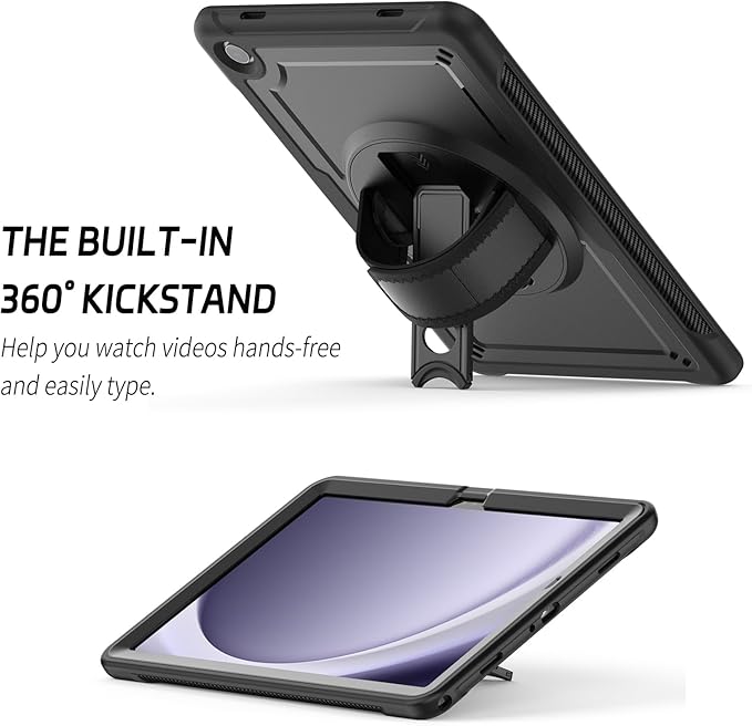 ZenRich Case for Samsung Galaxy Tab A9 Plus / A9+ 5G 11" 2023 (SM-X210/X216/X218),Heavy Duty Shockproof Protective Case with 360 Rotating Kickstand Hand & Shoulder Belt for Galaxy Tab A9 Plus 11 inch