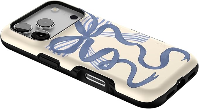 Casely iPhone 17 Pro Case | Heartstrings | Blue Bow | Bold Protective Design | Compatible with MagSafe