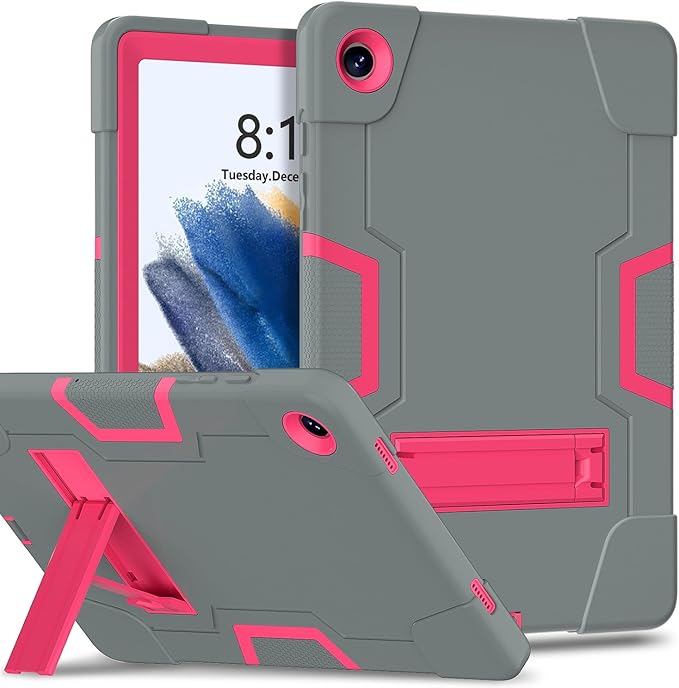 Case for Galaxy Tab A9 Plus + 11 inch (2023), High Impact Protective Heavy Duty Shockproof Kickstand Cover for Samsung Galaxy Tab A9+ Plus 11" Model (SM-X210/X215/X216), Gray+Rose Red
