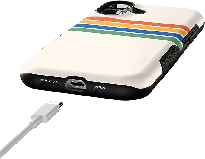 Casely iPhone 17 Case | Totally Groovy | Rainbow Stripes Color Block | Bold Protective Design | Compatible with MagSafe