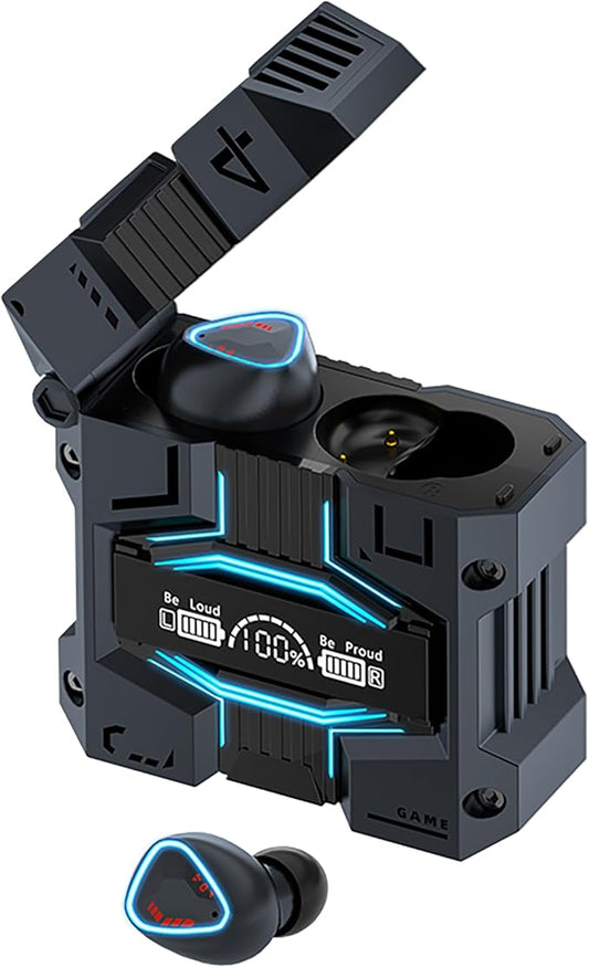 M45 True Wireless Earbuds with ENC, Bluetooth 5.3, IPX7 Waterproof, 120 Hours Long Battery Life with Built-in Mic, Compatible with iPhone & Androids (Black)