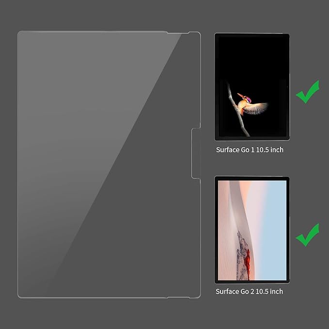 Adeway Glass Screen protector for Microsoft Surface Go 4/3/2/1 10.5 Inch, 9H/ Ultra Sensitive/One Touch Installation, Also Compatible for Surface Go 1/2/3 (2018/2020/2021)