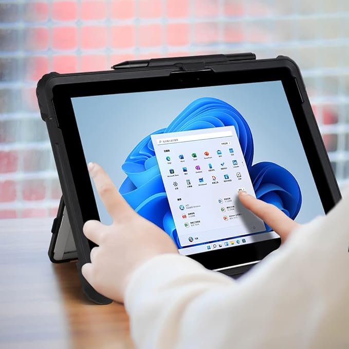 Clear Case for Surface Pro9/Pro10/Pro11 Case 13 inch with Pen Holder, Heavy Duty Shockproof Rugged Case for Surface Pro11/10/9 with Kickstand and Hand/Shoulder Strap