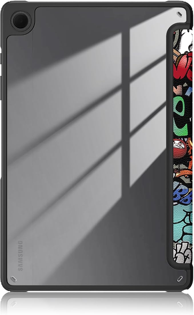 Case for Galaxy Tab A9+/A9 Plus 11 inch 2024,Shockproof Cover with Clear Transparent Back Shell Case for (SM-X210/X215/X216) Auto Wake/Sleep Function,Graffiti