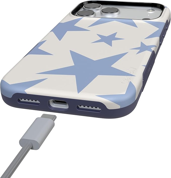Casely iPhone 17 Pro Case | Stars Align | Blue & White Stars | Compatible with MagSafe | Bold Protective Design