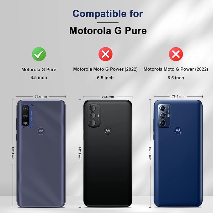 Jasonyu Flip Wallet Case for Moto G Pure,Leather Magnetic Folio Cover with Card Holder,Kickstand - TPU Shockproof Durable Protective Phone Case,Blue