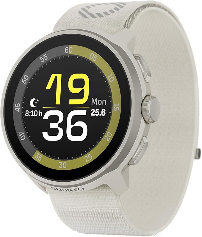 SUUNTO Run Sports Watch, 1.32" AMOLED Touchscreen w/Crown Button, 12D Battery Life, Dualband Accurate GPS, Wrist Heart-Rate & Sleep Health Tracking, 35g Lightweight & 4GB Offline Music, Frost Gray